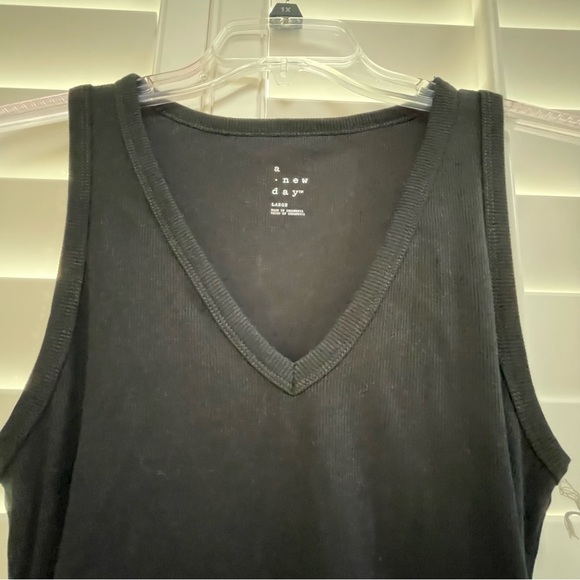 A New Day Black Ribbed Sleeveless Sheath Maxi Dress - Picture 4 of 5